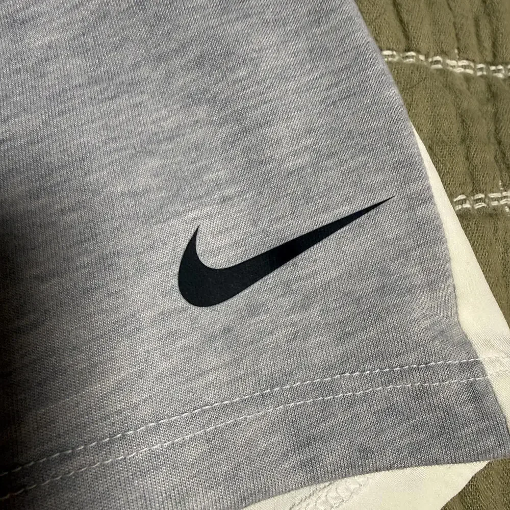 NIKE Dryfit Loose fit White/Grey racer back light weight training top. SZ XS - Picture 2 of 7